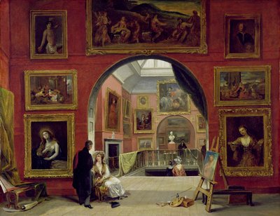 Interieur van de Royal Institution, tijdens de Oude Meester Tentoonstelling, zomer 1832 door Alfred Woolmer